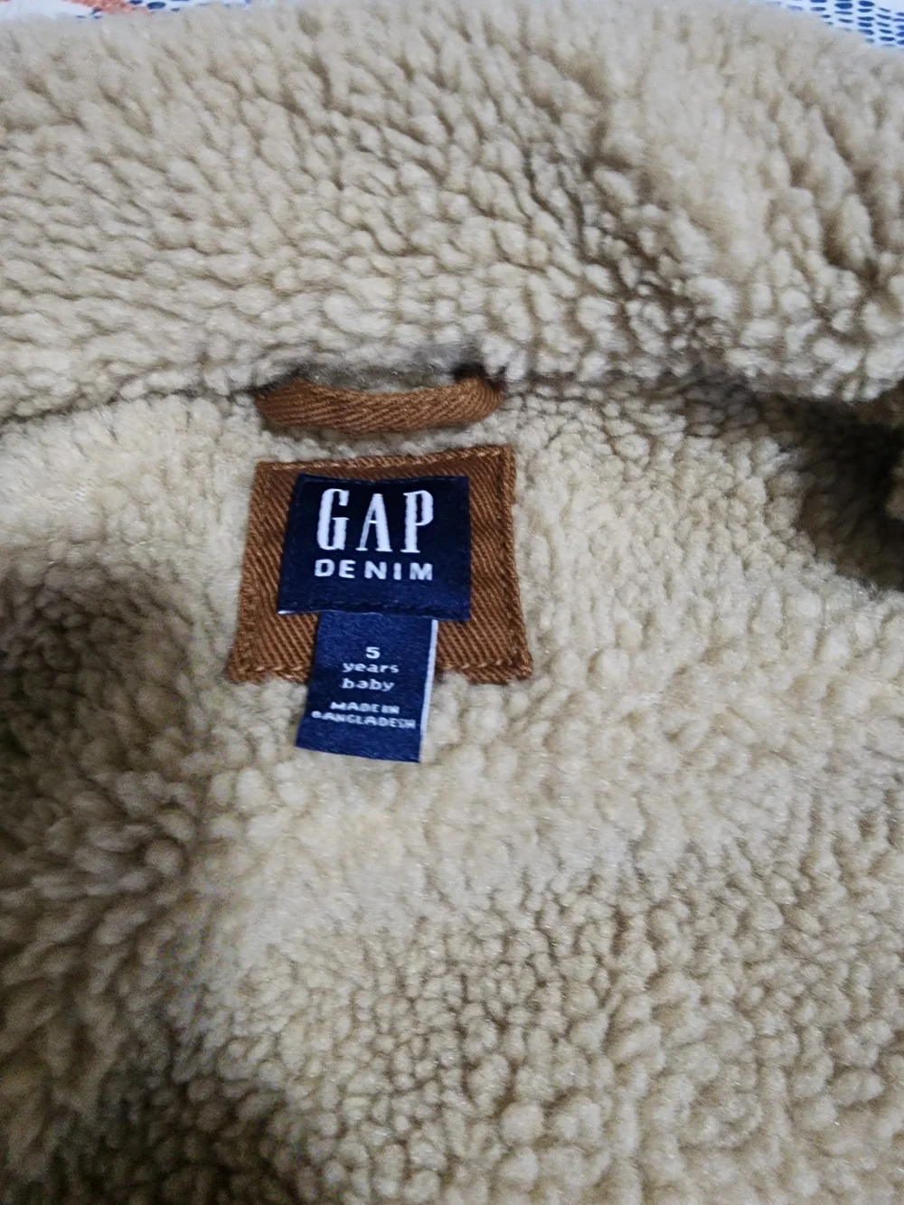 GAP Kids Tan Brown Sherpa-Lined Jean Jacket Size 5